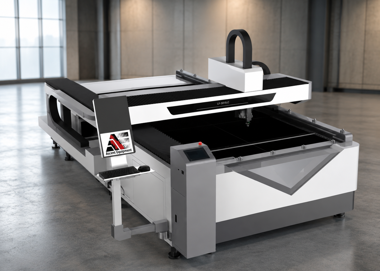 Ascent-LF1325-FC combination CO2 and fiber laser cutter