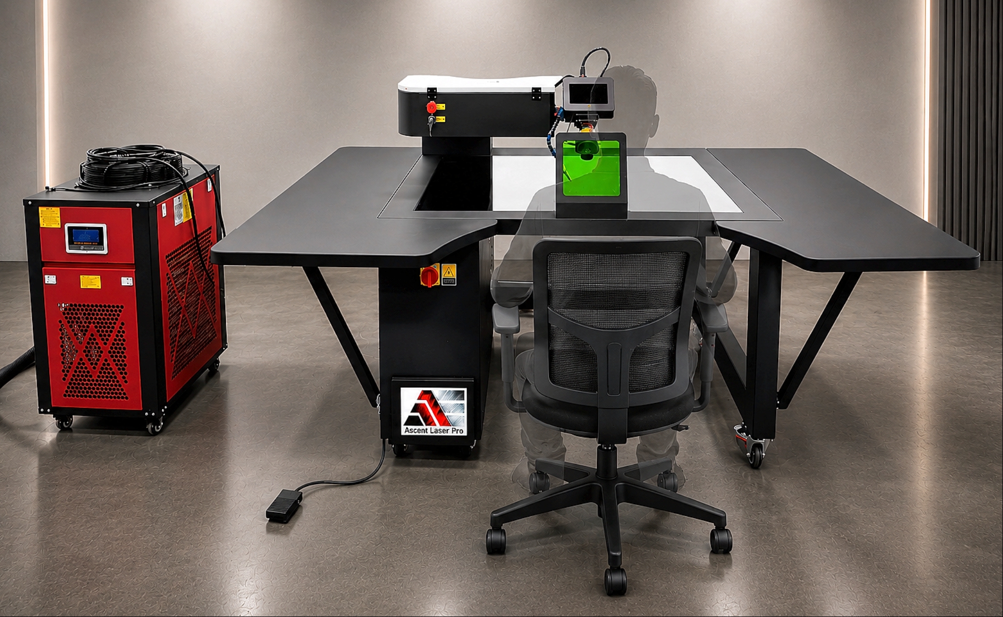 Ascent QCW laser welder tabletop and handheld combination — industry first