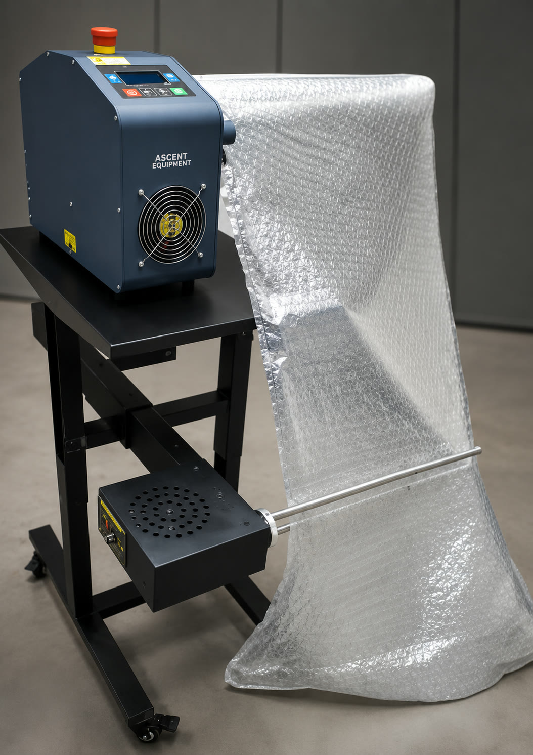 Ascent inflatable bubble roll packaging system