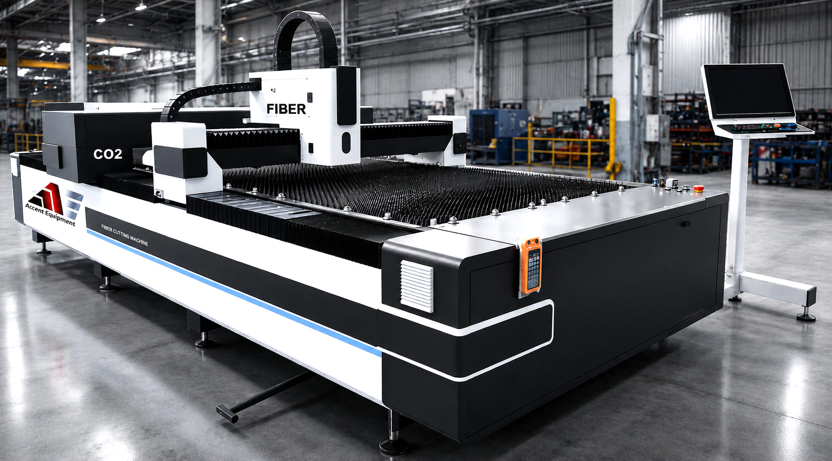 Ascent dual gantry CO2 and fiber laser cutter