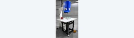 Ascent pneumatic channel letter stapler mounted on a worktable