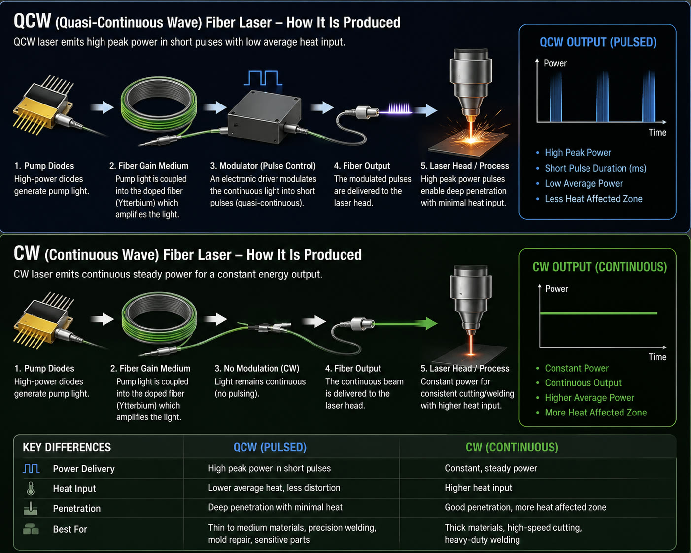 QCW tabletop and handheld fiber laser welder