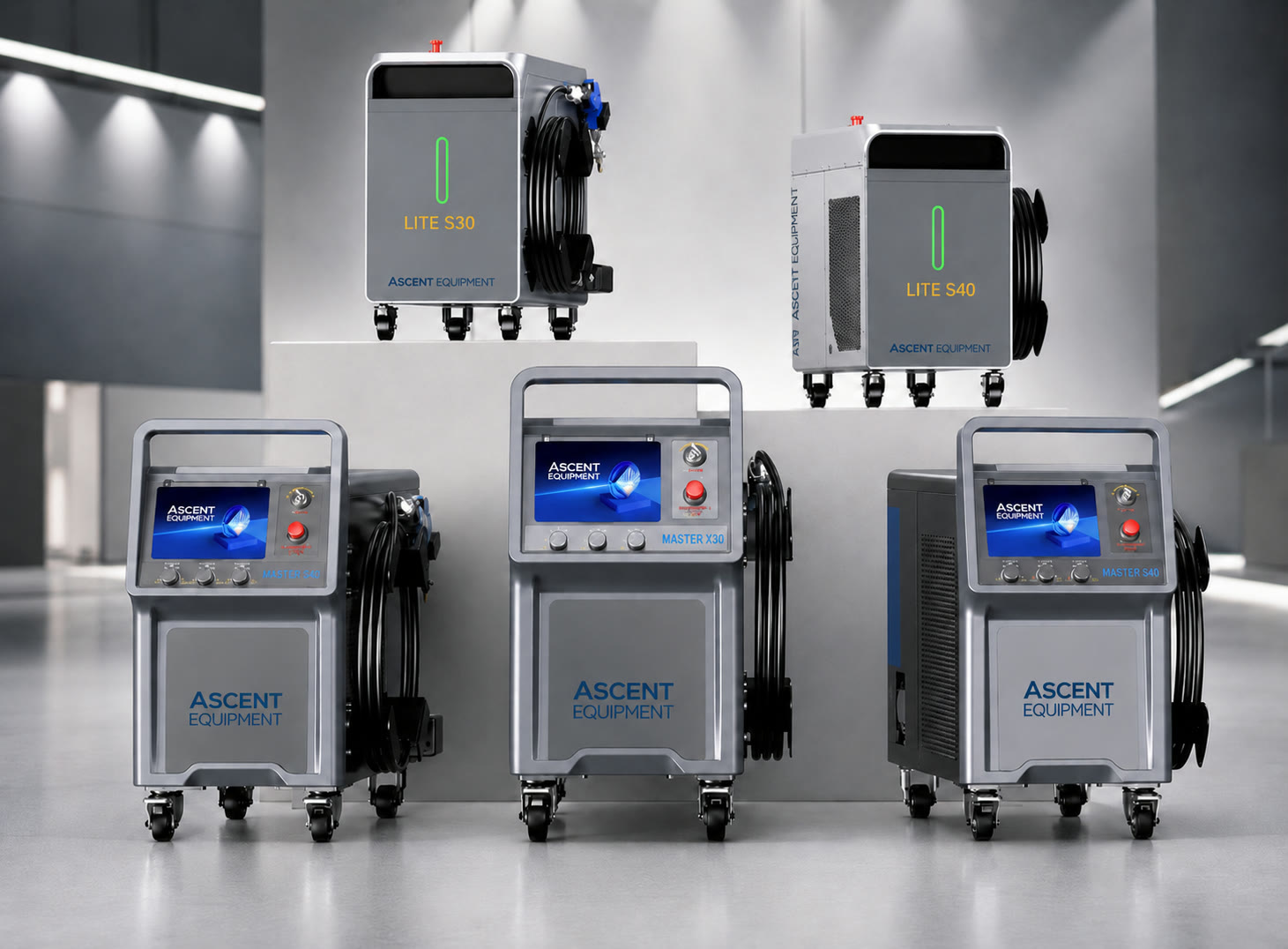 Ascent STR Series refrigeration laser welders 2026 — LITE S30, LITE S40, MASTER X50, MASTER X60, MASTER X80